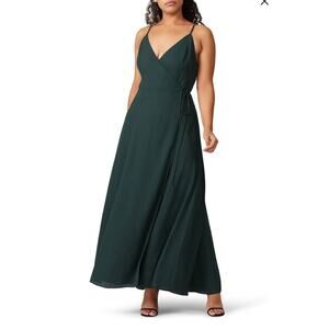 Fame & Partners Forest Green Tilbury Wrap Maxi Dress WOMENS 10 formal elegant